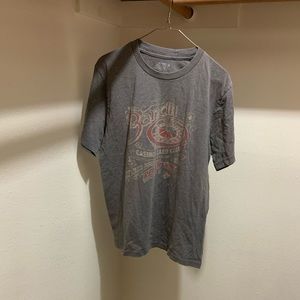 Gray logo T-shirt.